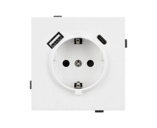 Механизм розетки с USB зарядкой Arlight SCT-TENDO-MUAC-PL-WH (230V, 16A) 054086, изображение 3