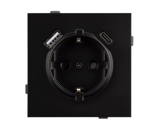 Механизм розетки с USB зарядкой Arlight SCT-TENDO-MUAC-PL-BK (230V, 16A) 054087, изображение 3