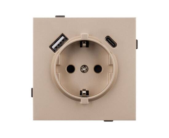 Механизм розетки с USB зарядкой Arlight SCT-TENDO-MUAC-PL-GD (230V, 16A) 054089, изображение 3