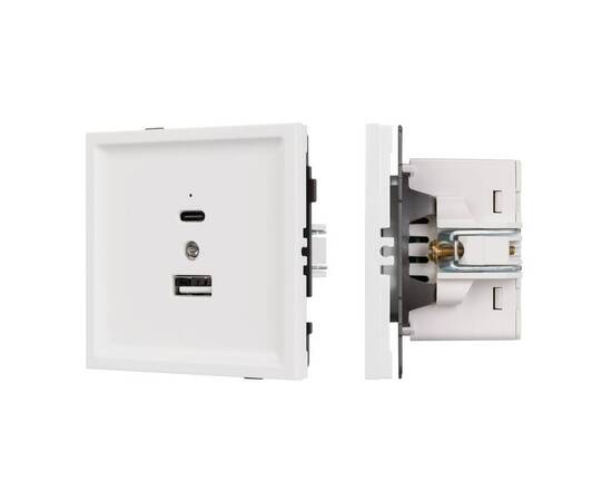Механизм USB розетки Arlight SCT-TENDO-MUAC-PL-WH (5V, 3A, QC3) 054094