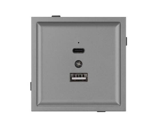 Механизм USB розетки Arlight SCT-TENDO-MUAC-PL-GR (5V, 3A, QC3) 054096, изображение 2