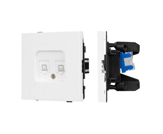 Механизм компьютерной розетки двойной Arlight SCT-TENDO-MPC2-PL-WH (RJ-45, CAT6) 054100