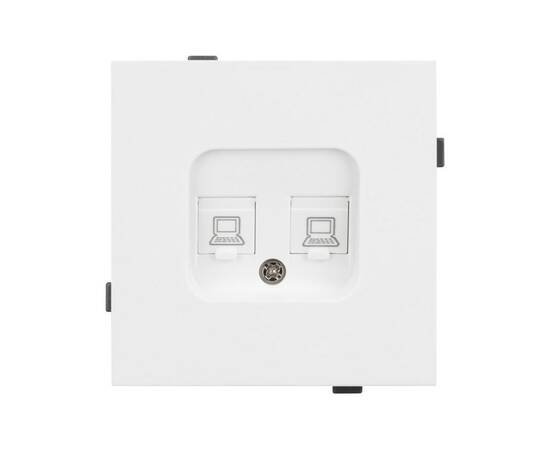 Механизм компьютерной розетки двойной Arlight SCT-TENDO-MPC2-PL-WH (RJ-45, CAT6) 054100, изображение 2