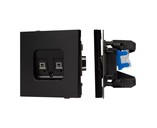 Механизм компьютерной розетки двойной Arlight SCT-TENDO-MPC2-PL-BK (RJ-45, CAT6) 054101
