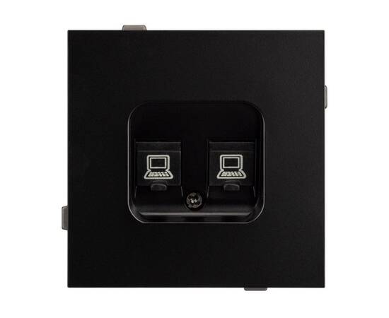 Механизм компьютерной розетки двойной Arlight SCT-TENDO-MPC2-PL-BK (RJ-45, CAT6) 054101, изображение 2