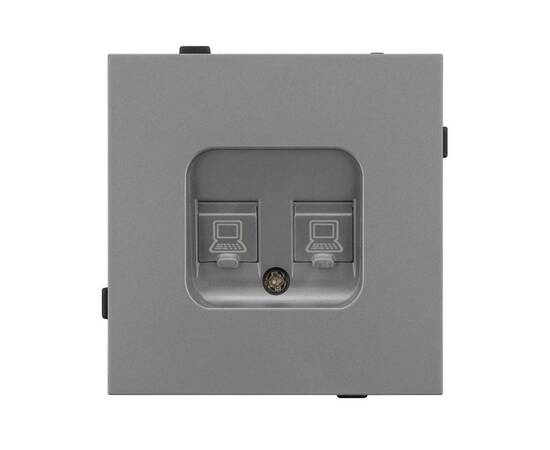 Механизм компьютерной розетки двойной Arlight SCT-TENDO-MPC2-PL-GR (RJ-45, CAT6) 054102, изображение 2