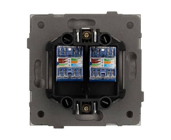 Механизм компьютерной розетки двойной Arlight SCT-TENDO-MPC2-PL-GR (RJ-45, CAT6) 054102, изображение 3