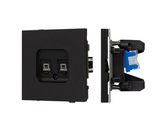 Механизм компьютерной розетки двойной SCT-TENDO-MPC2-SFPL-BK (RJ-45, CAT6) 054595