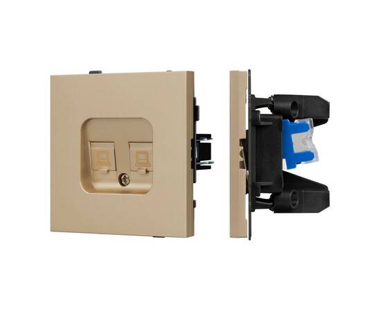 Механизм компьютерной розетки двойной SCT-TENDO-MPC2-SFPL-GD (RJ-45, CAT6) 054596