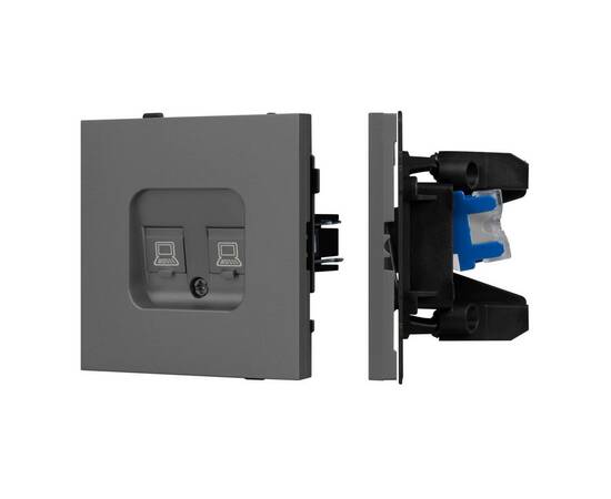 Механизм компьютерной розетки двойной SCT-TENDO-MPC2-SFPL-GR (RJ-45, CAT6) 054597