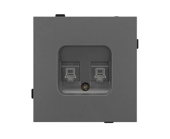 Механизм компьютерной розетки двойной SCT-TENDO-MPC2-SFPL-GR (RJ-45, CAT6) 054597, изображение 2