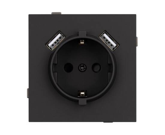 Механизм розетки с USB зарядкой Arlight SCT-TENDO-MUAA-SFPL-BK (230V, 16A) 054603, изображение 3