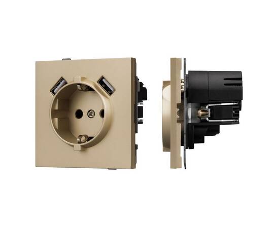 Механизм розетки с USB зарядкой Arlight SCT-TENDO-MUAA-SFPL-GD (230V, 16A) 054604