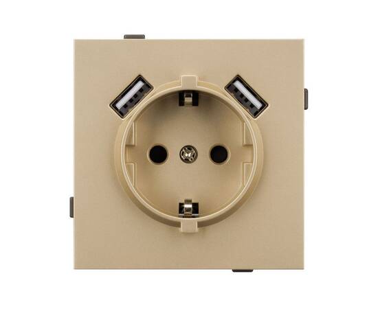 Механизм розетки с USB зарядкой Arlight SCT-TENDO-MUAA-SFPL-GD (230V, 16A) 054604, изображение 3