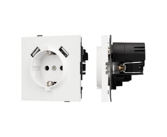 Механизм розетки с USB зарядкой Arlight SCT-TENDO-MUAA-SFPL-WH (230V, 16A) 054606