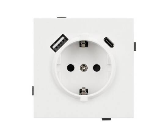 Механизм розетки с USB зарядкой Arlight SCT-TENDO-MUAC-SFPL-WH (230V, 16A) 054610, изображение 3