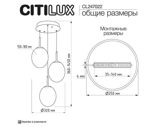 Подвесной светильник Citilux Signature CL247022, изображение 9