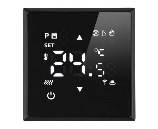 Терморегулятор Wi-Fi (механизм) Stekker Эмили RSW00-5119-05 250В 3500Вт черный уголь, soft touch 503