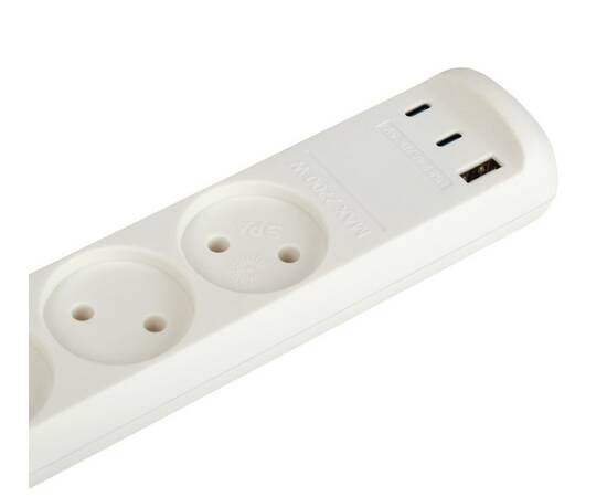 Удлинитель Эра U-3-3m-USB-W 3 розетки + 3xUSB A+C 3м 10А белый, изображение 3