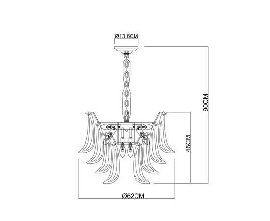 Подвесная люстра Arte Lamp Maya A4072LM-9GO, изображение 2