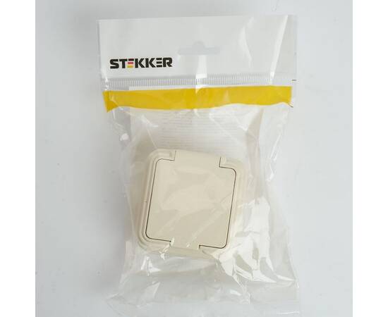 Розетка 2P Stekker Брест с крышкой слоновая кость PST16-20-44 49060, изображение 5