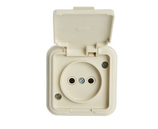 Розетка 2P Stekker Брест с крышкой слоновая кость PST16-20-44 49060, изображение 9
