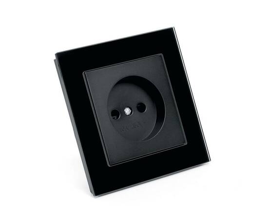 Розетка 2P Stekker Катрин со шторками черный GLS10-7009-05 39512, изображение 3