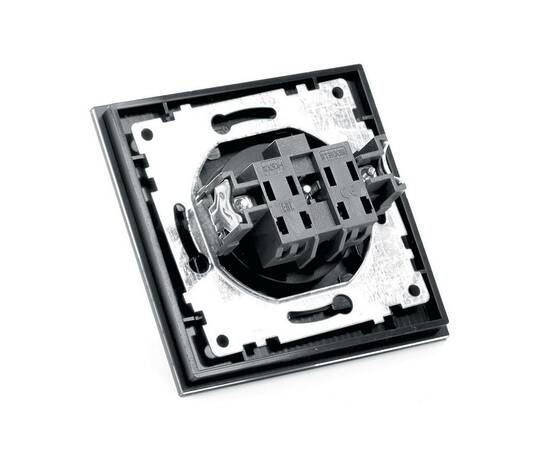 Розетка 2P Stekker Катрин со шторками черный GLS10-7009-05 39512, изображение 5