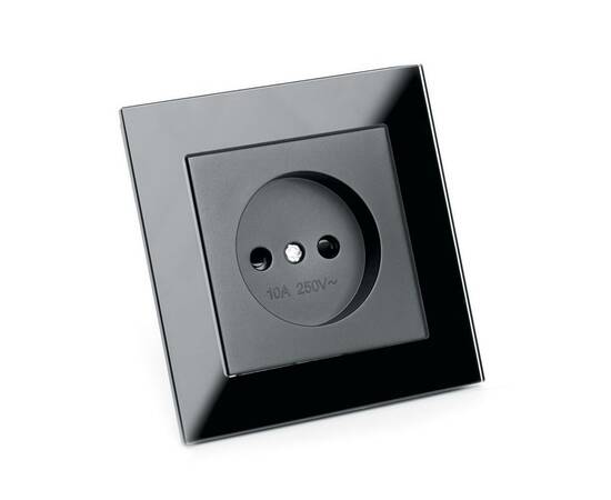 Розетка 2P Stekker Катрин со шторками черный GLS10-7009-05 39512, изображение 6