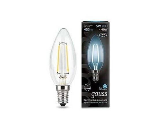 Лампа светодиодная Gauss E14 5W 4100K прозрачная 103801205