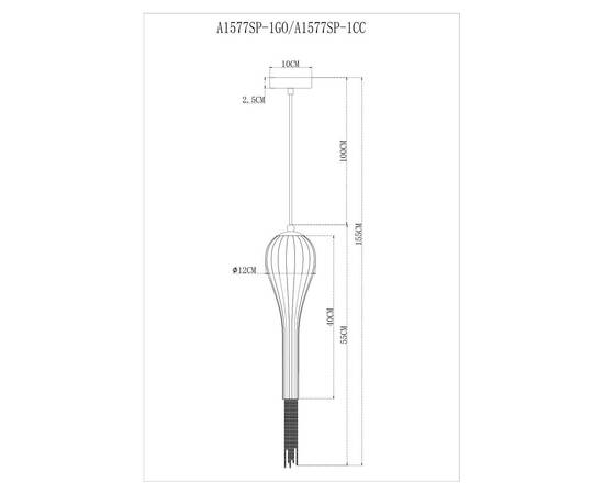 Подвесной светильник Arte Lamp Waterfall A1577SP-1CC, изображение 4