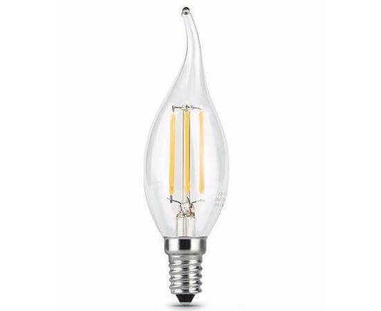 Лампа светодиодная филаментная Gauss E14 7W 4100К прозрачная 104801207, изображение 2