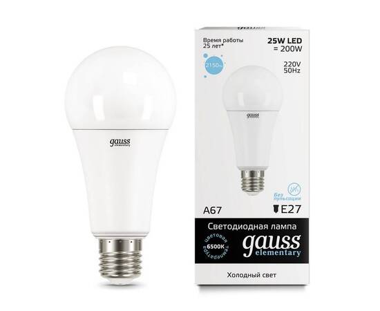 Лампа светодиодная Gauss E27 25W 6500K матовая 73235