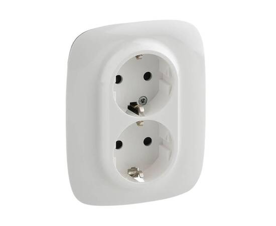 Розетка двойная Legrand Valena Allure 16A 250V с/з со шторками безвинтовой зажим белая 753726