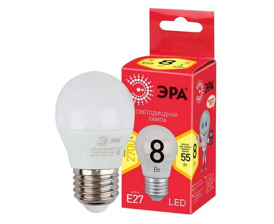 Лампа светодиодная Эра E27 8W 2700K LED P45-8W-827-E27 R Б0053028, изображение 2