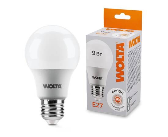 Светодиодная лампа WOLTA 9Вт 4000К E27 груша матовая 25S60BL9E27