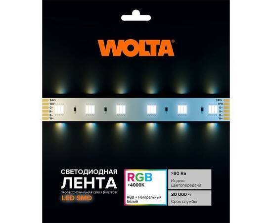 Светодиодная лента Wolta WLS5050-14,4W/RGBW-4000/24H60-01, изображение 3