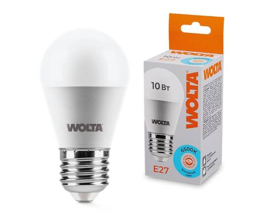 Светодиодная лампа WOLTA 10Вт 6500K E27 груша матовая 25W45GL10E27
