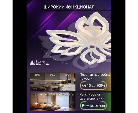 Потолочная люстра Natali Kovaltseva Fortuna LED LAMPS 81107/6C, изображение 6