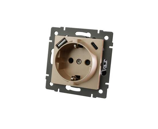 Механизм розетки с USB зарядкой Arlight SCT-MUAC-PL-GD-V (250V, 16A) 049832