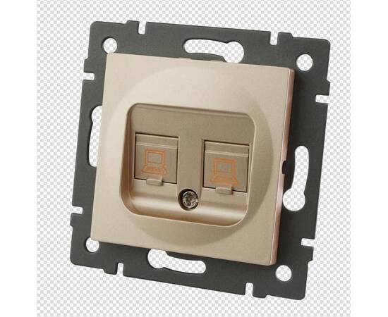 Механизм компьютерной розетки двойной Arlight SCT-MPC2-PL-GD-V (RJ-45, CAT6) 049850
