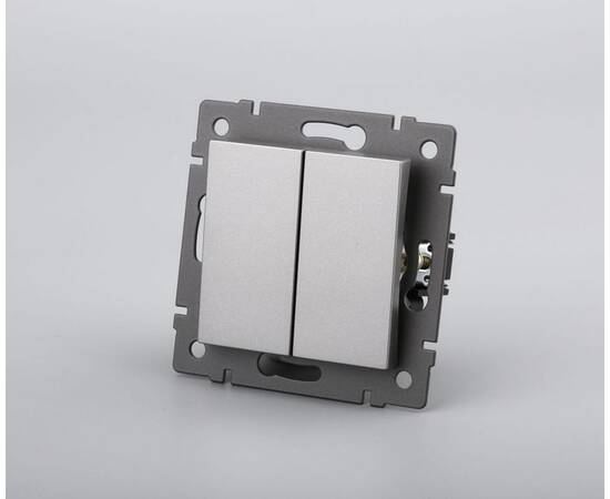 Механизм выключателя двухклавишный самовозвратный Arlight SWT-MKR2-PL-GR-V (250V, 10A) 049885