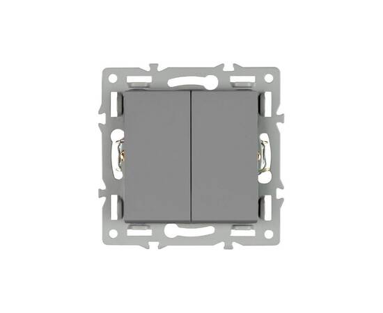 Механизм выключателя двухклавишный проходной Arlight SWT-MKP2-PL-GR (250V, 16A) 043729