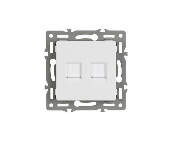 Механизм компьютерной розетки двойной Arlight SCT-MPC2-PL-WH (RJ-45, CAT6) 045336