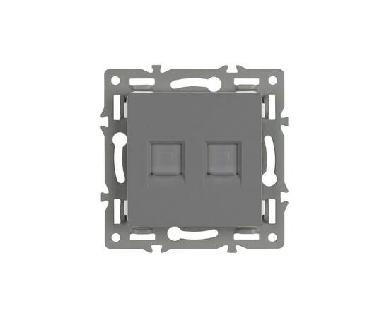 Механизм компьютерной розетки двойной Arlight SCT-MPC2-PL-GR (RJ-45, CAT6) 045338, изображение 3