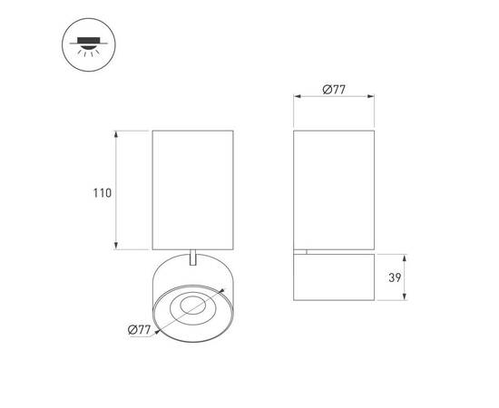 Накладной спот Arlight SP-PLURIO-SURFACE-LONG-R77-9W Day4000 040380, изображение 3