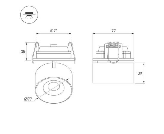 Встраиваемый спот Arlight SP-PLURIO-BUILT-R77-9W Warm3000 037999, изображение 4