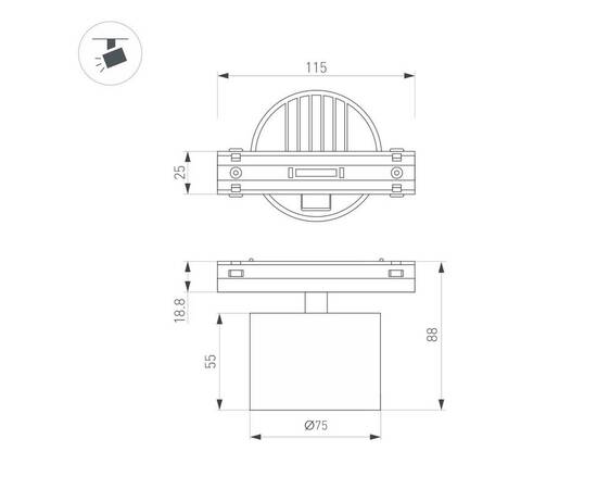 Трековый магнитный светильник Arlight MAG-VIBE-POINT-R75-10W Day4000-MIX 045001, изображение 2