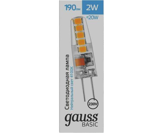 Светодиодная лампа Gauss Basic G4 2W 4100K 1169722, изображение 3