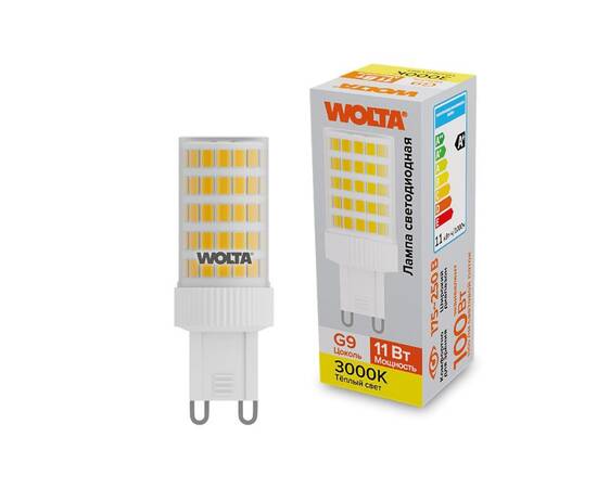 Светодиодная лампа WOLTA 11Вт 3000K G9 кукуруза матовая WSTD-JCD-11W3KG9-C